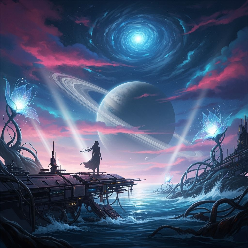 Dreamlike Scene in Futuristic Surreal Style