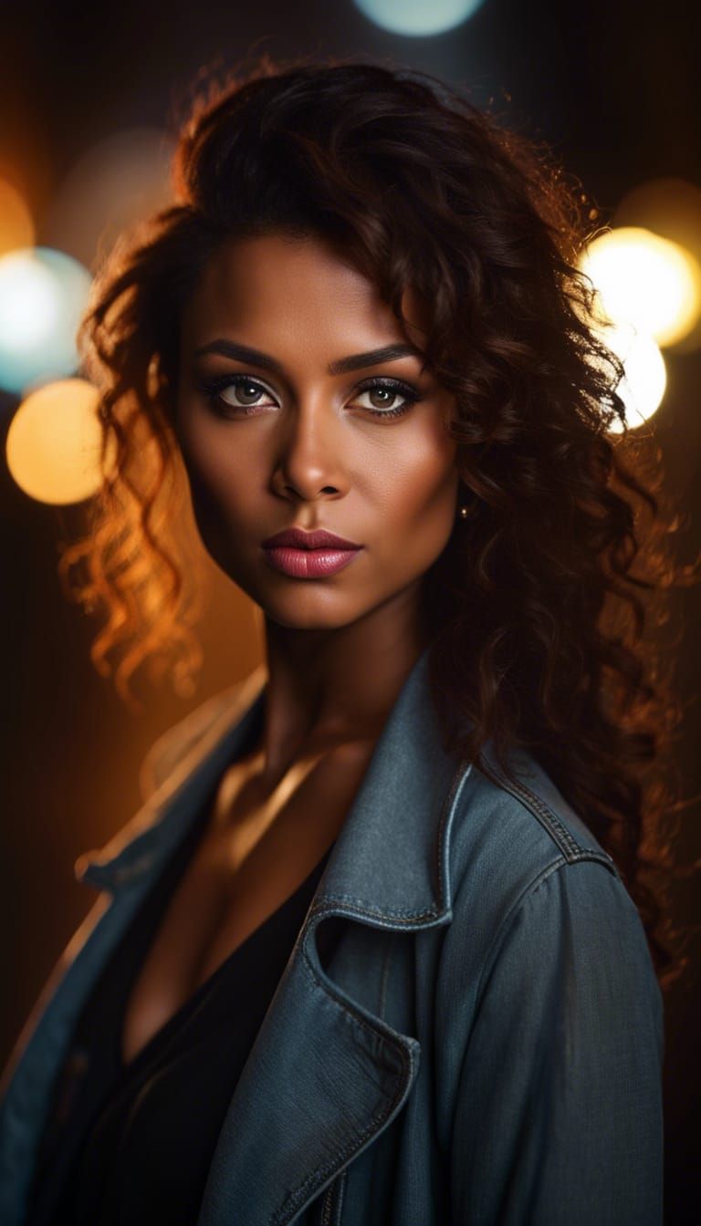 Confident Woman with Striking Eyes: Professional Portrait