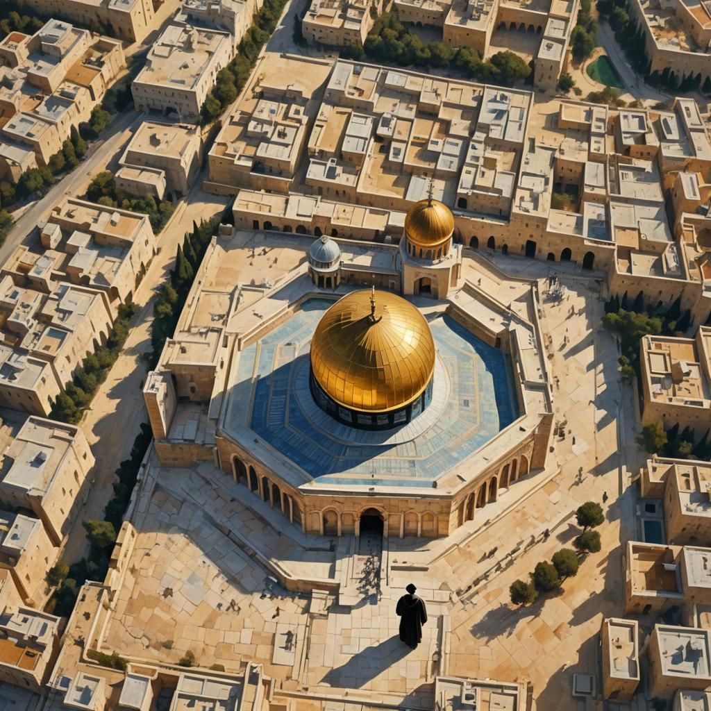 Surrealist Painting of Jew Praying on Temple Mount
