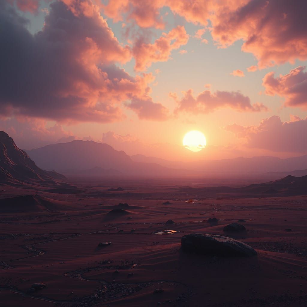 Hopeful Futuristic Landscape in Vibrant Cyberspace