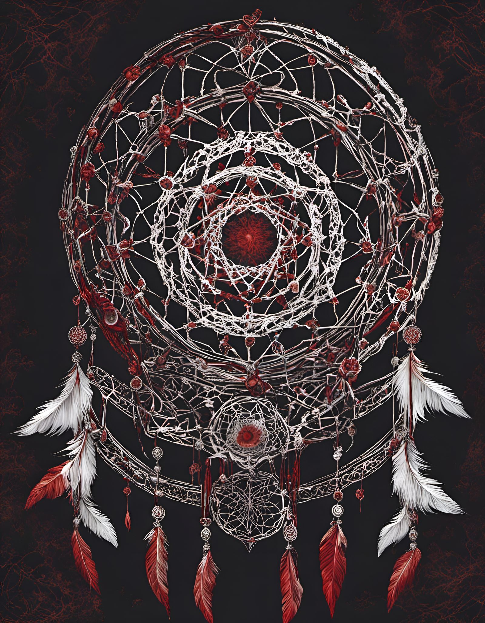 Visceral Gothic Dreamcatcher in Hyperrealistic Style