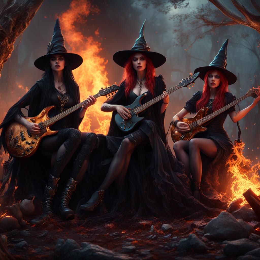Gothic Witches and Fairies Play Heavy Metal