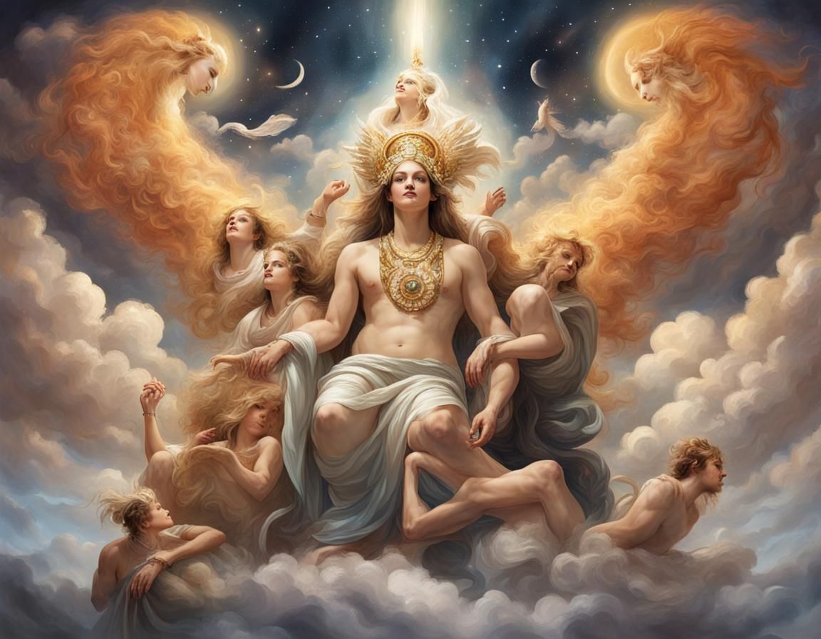 Surreal Dreamscape: Gods in a Dream