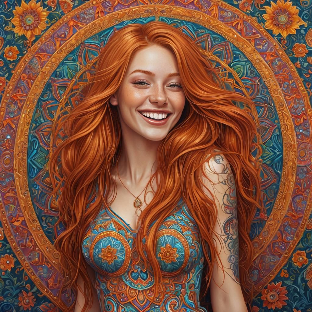 Woman with Mandala in Ultra Detailed Digital Art