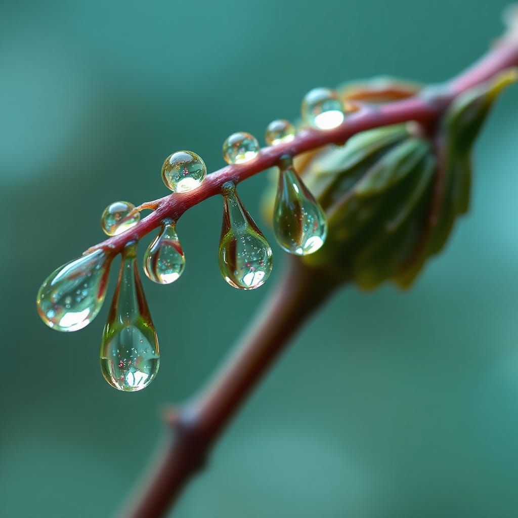 Enchanted Jewel Raindrops on Delicate Plant