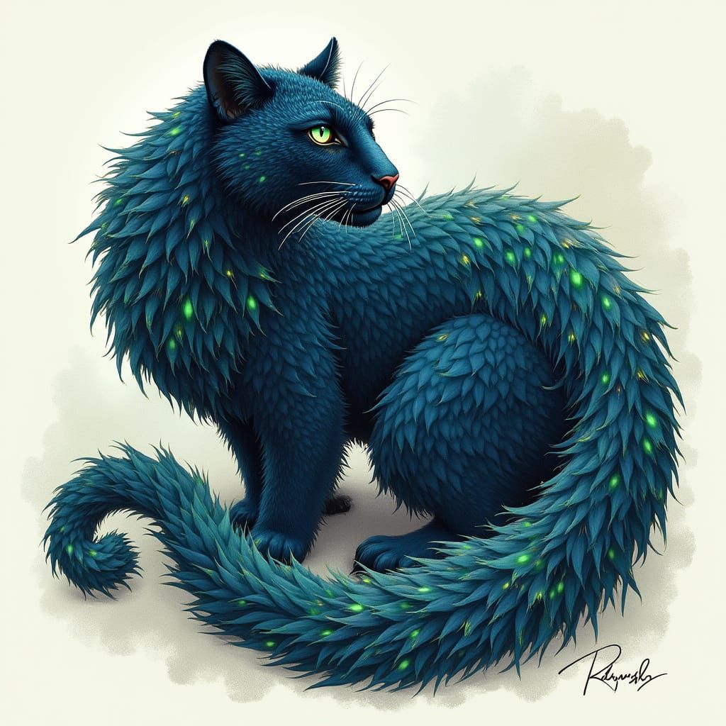 Iridescent Peacock Panther in Photorealistic Style