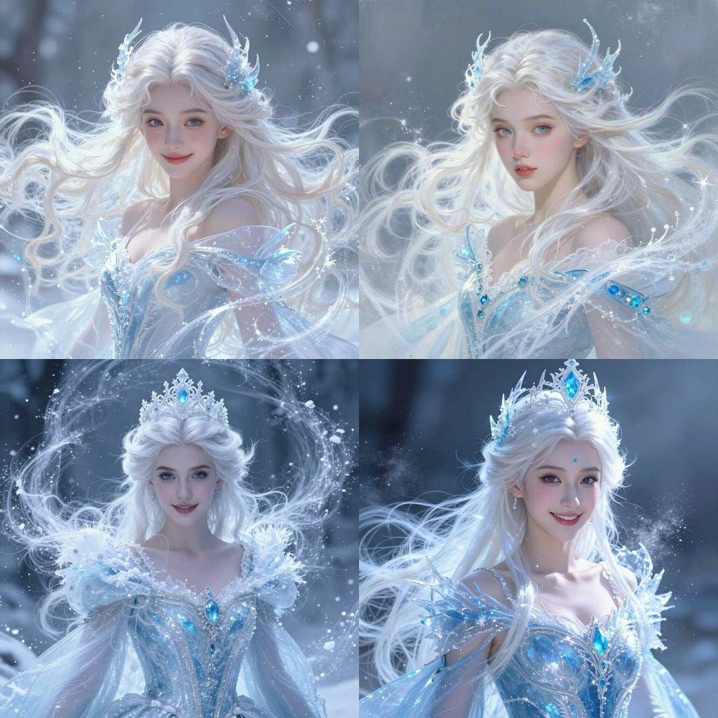 Princess With Icy Powers in Semi-Realism Digital Art