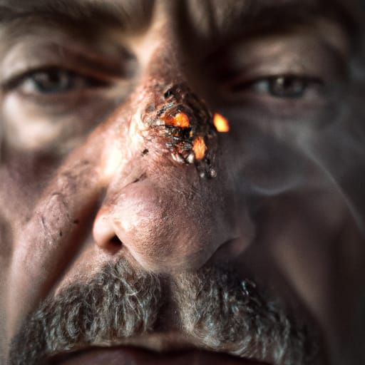 Person Burning Into Ash: Close-Up Portrait
