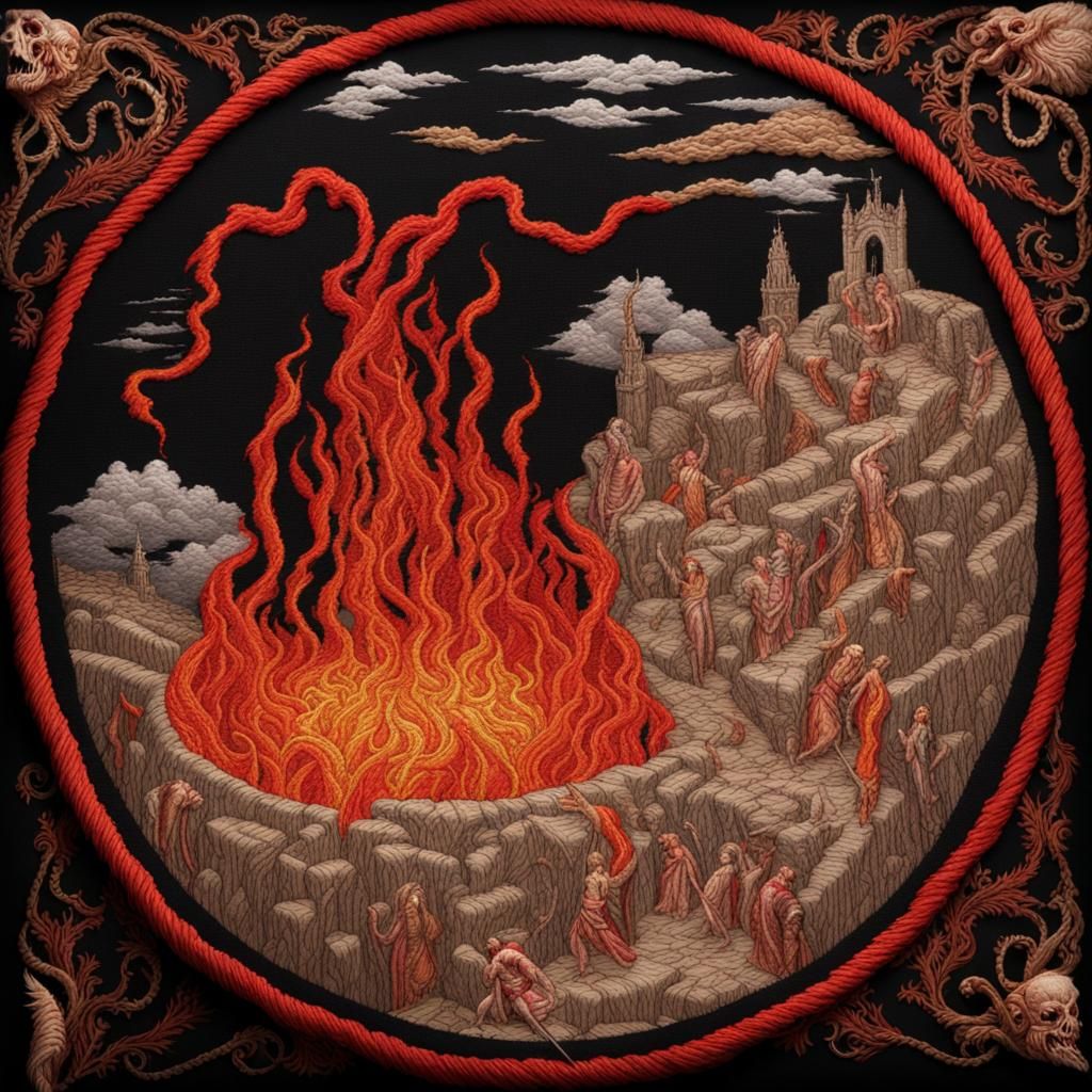 Embroidered Dante's Inferno Featuring Asmodan