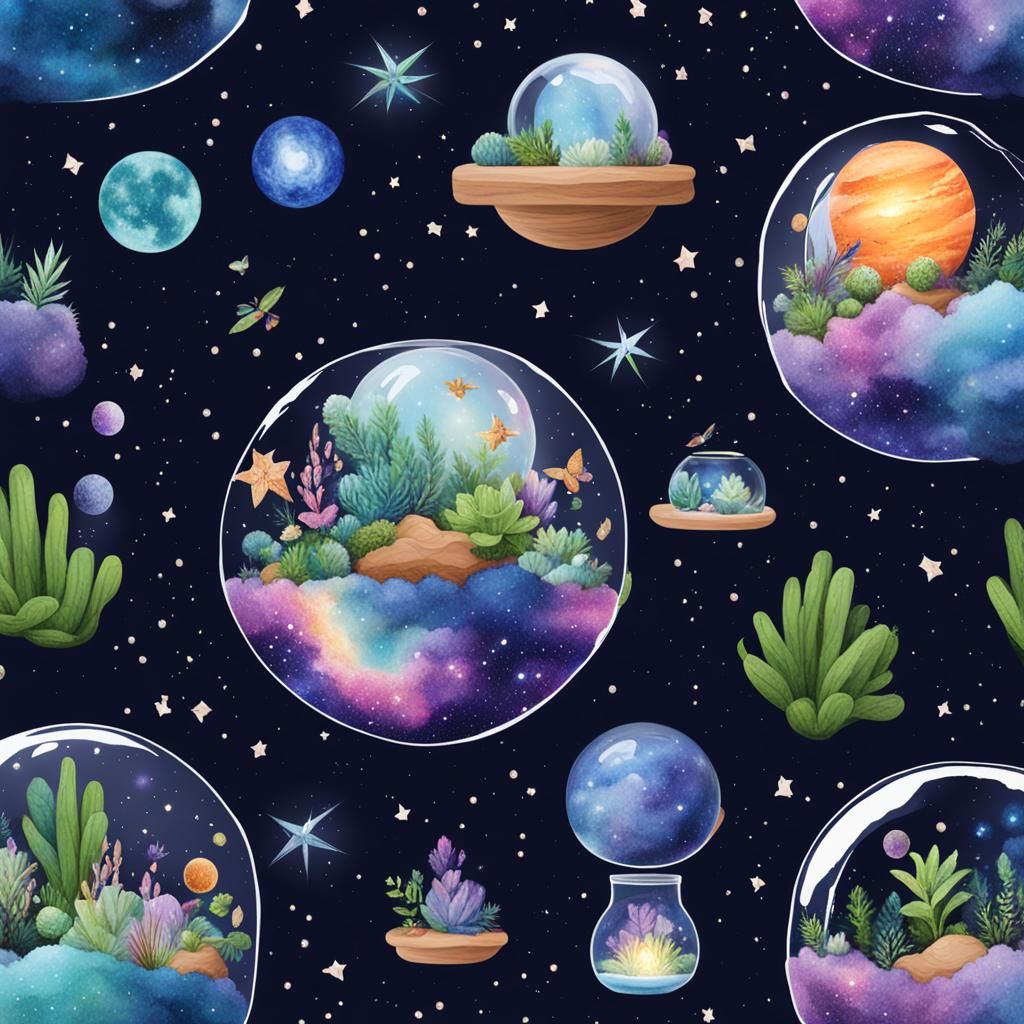 Enchanting Galaxy Terrarium: A Universe in Glass