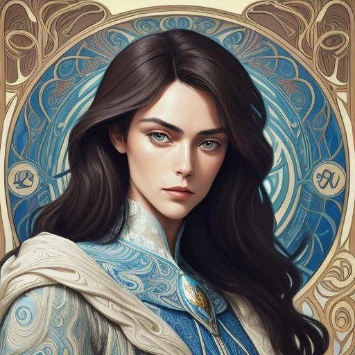 Art Nouveau Portrait of a Stylish Man