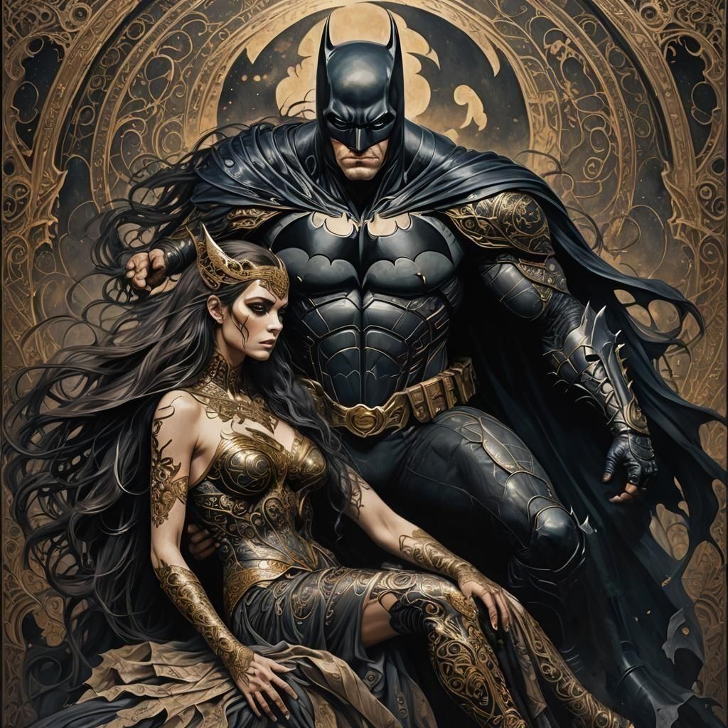 Dark Fae Batman Wrestles Goddess: Henna Art