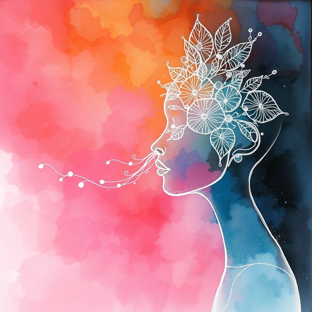 Ethereal Dreamscapes in Vibrant Pen and Ink