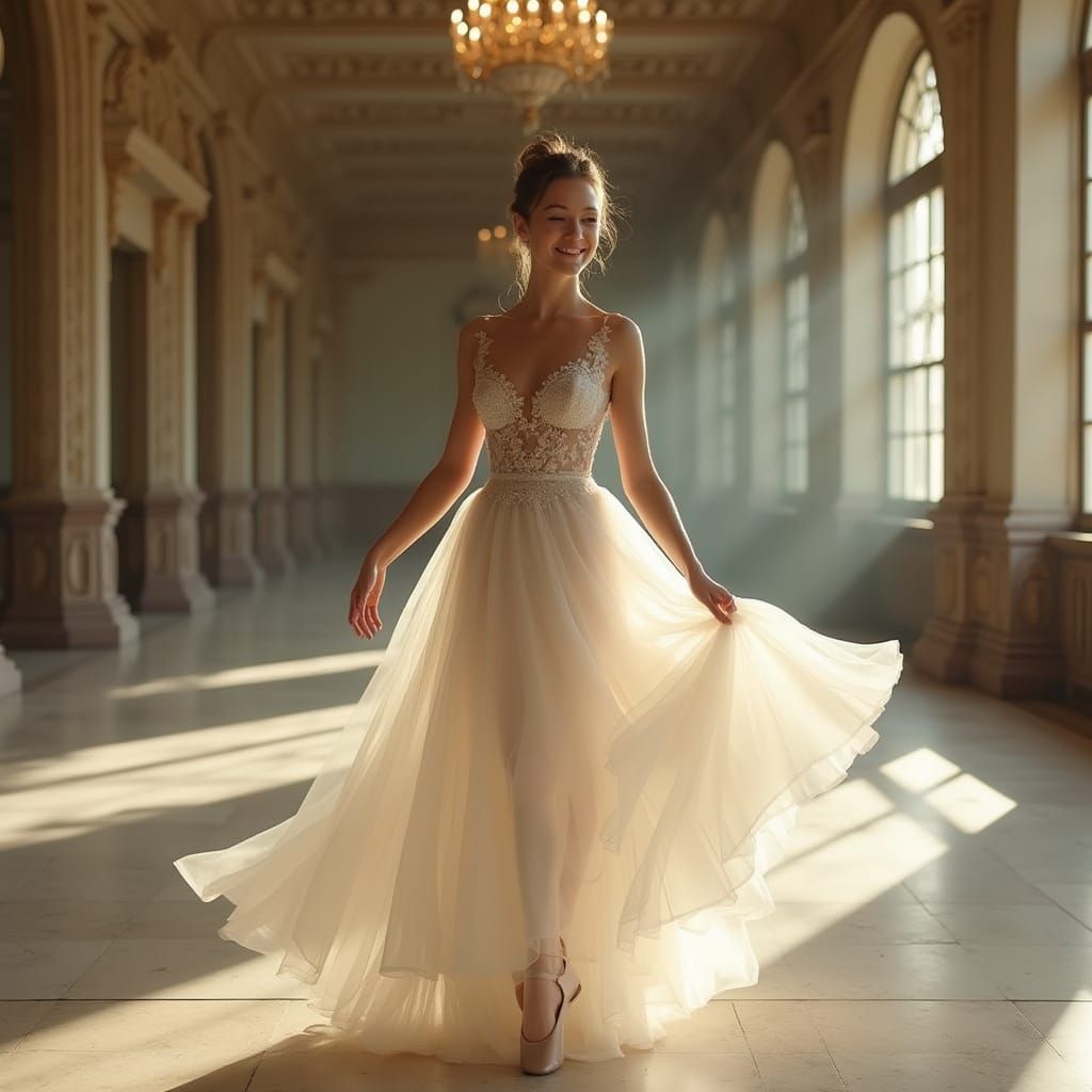 Elegant Ballerina in Dreamy Digital Art Style