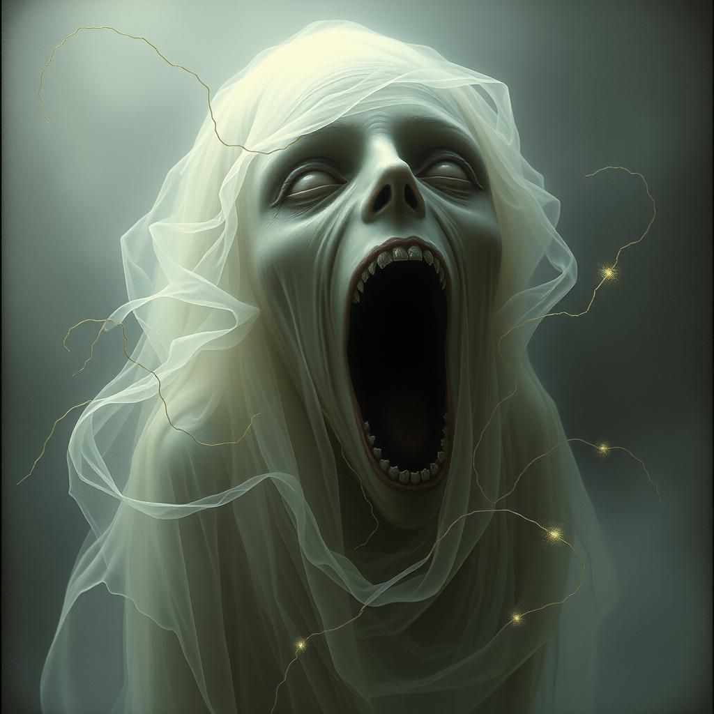 Ethereal Ghostly Entity in Dark Romanticism Style