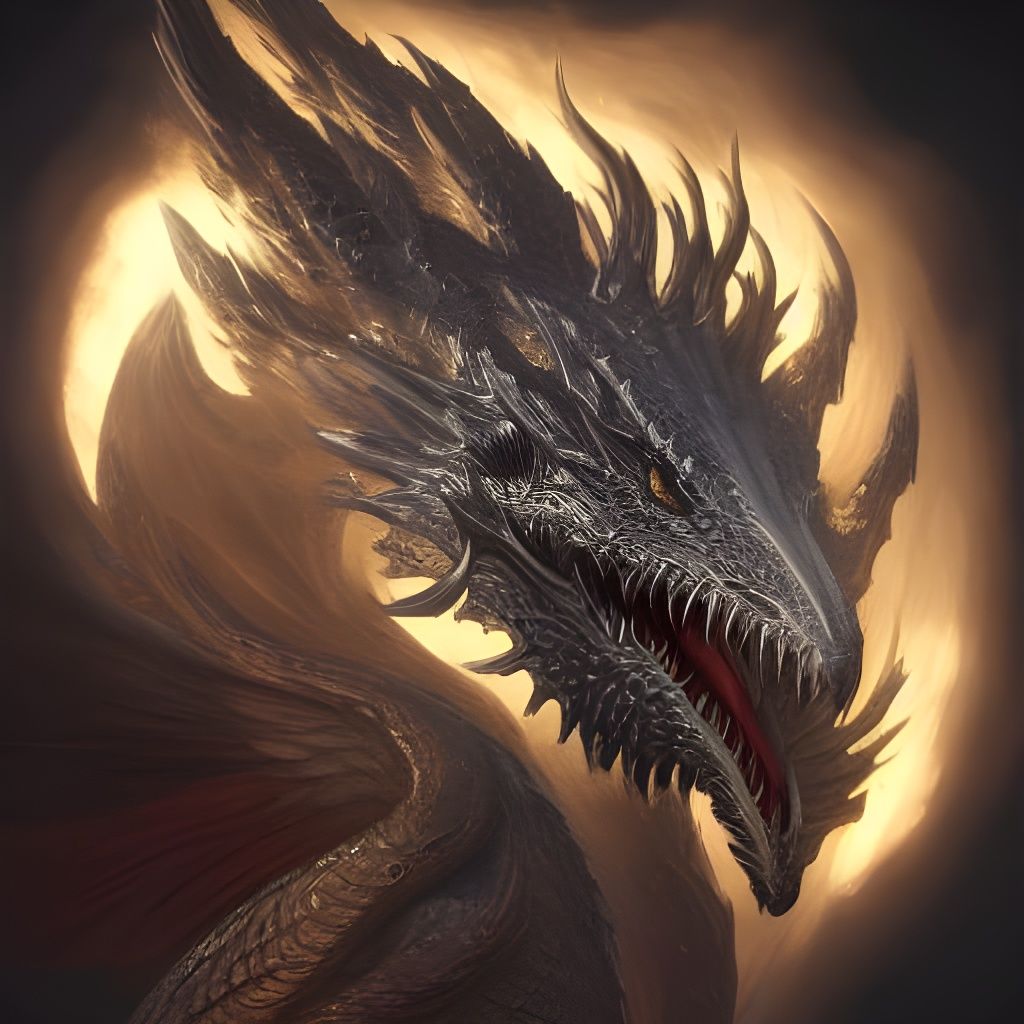 Silver Dragon Logo in Hyperdetailed Art Nouveau Style