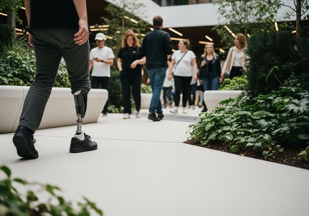 Contemporary Public Space with Diverse Crowd in Natural Ligh...