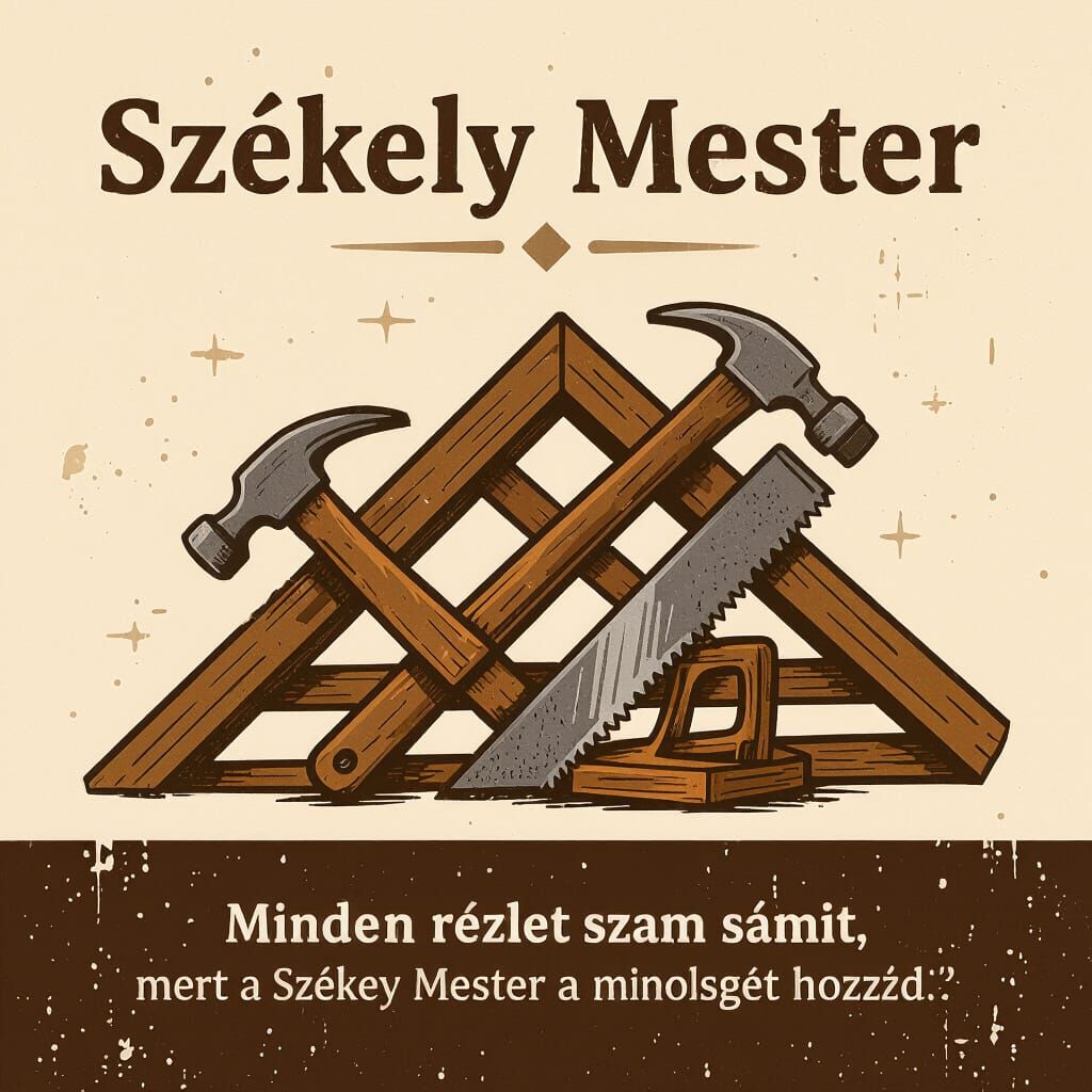 Industrial Carpentry Facebook Cover with "Székely Mester" Lo...