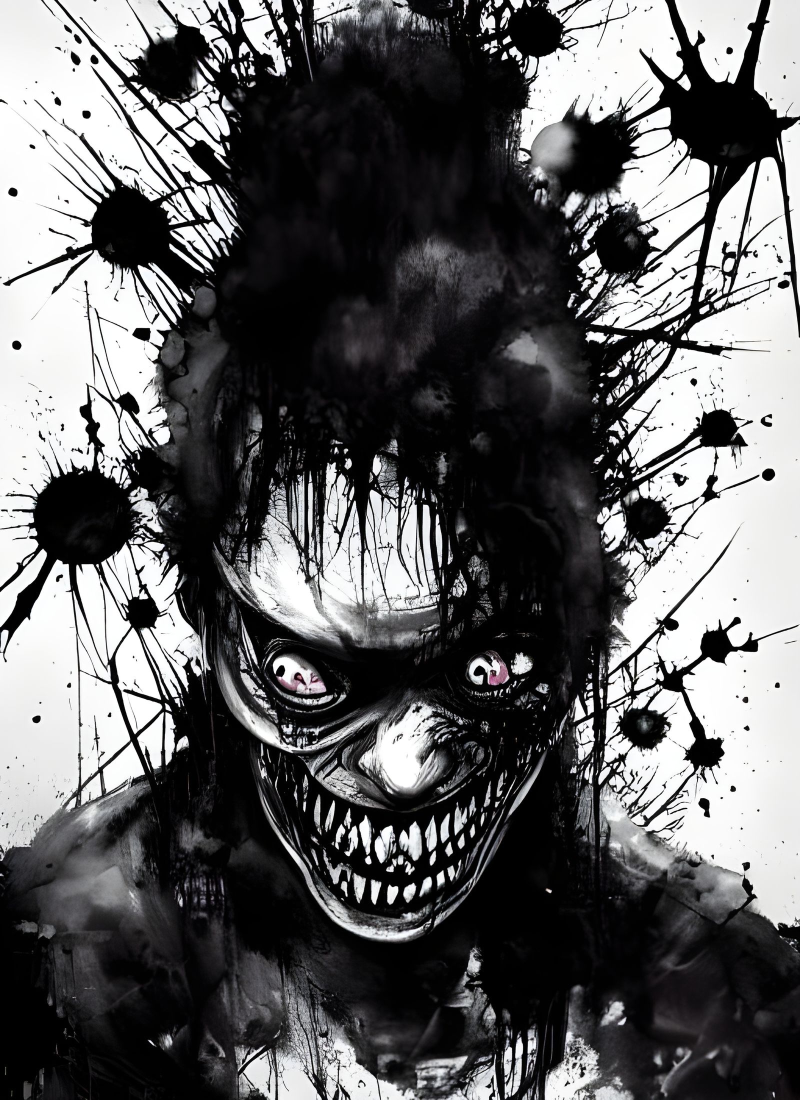 Terrifying Black and White Horror Nightmare