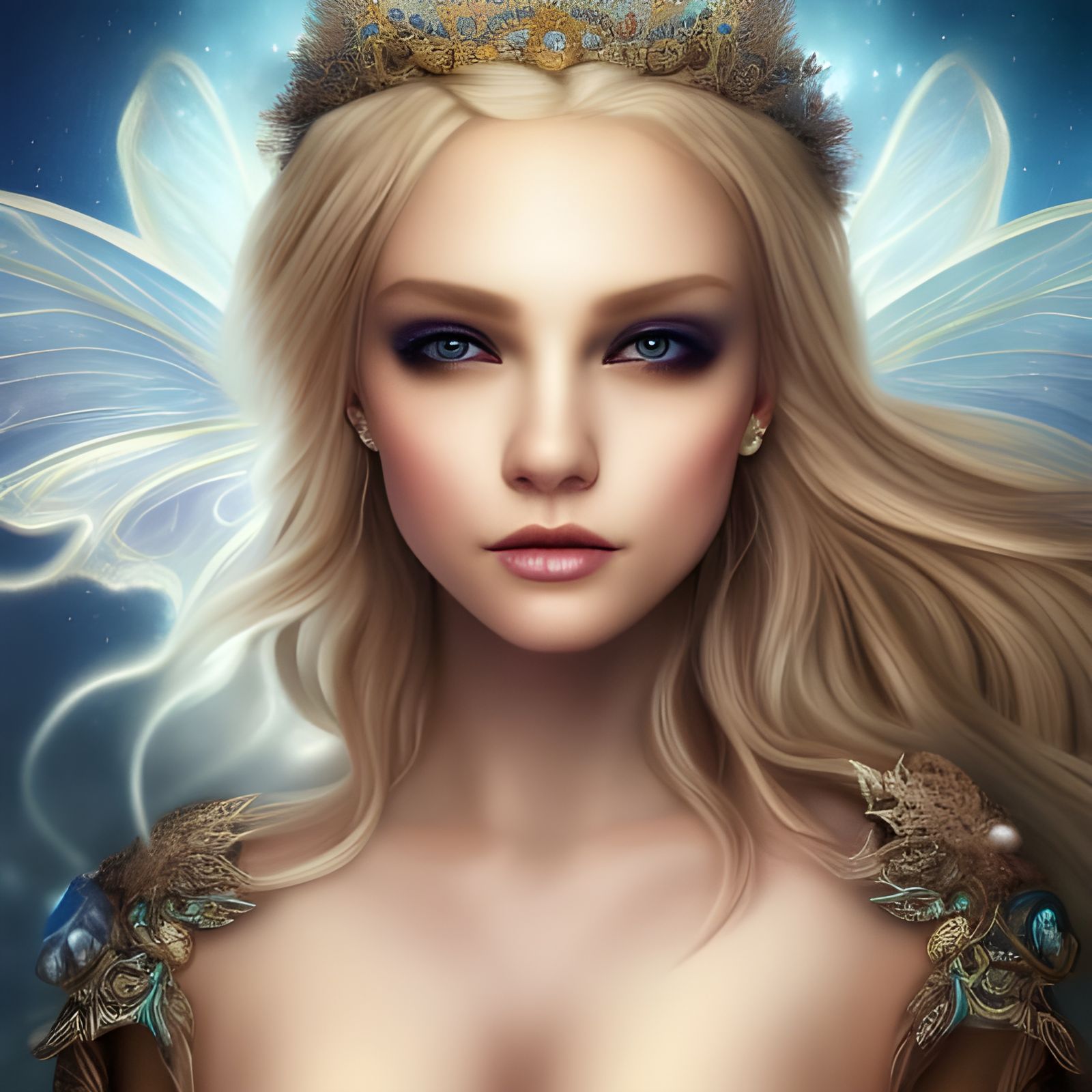 Beautiful Faerie Princess in Hyper-Realistic Digital Paintin...
