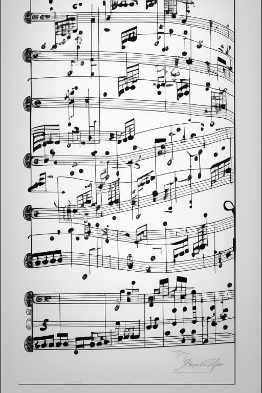 Exquisite Black and White Musical Score