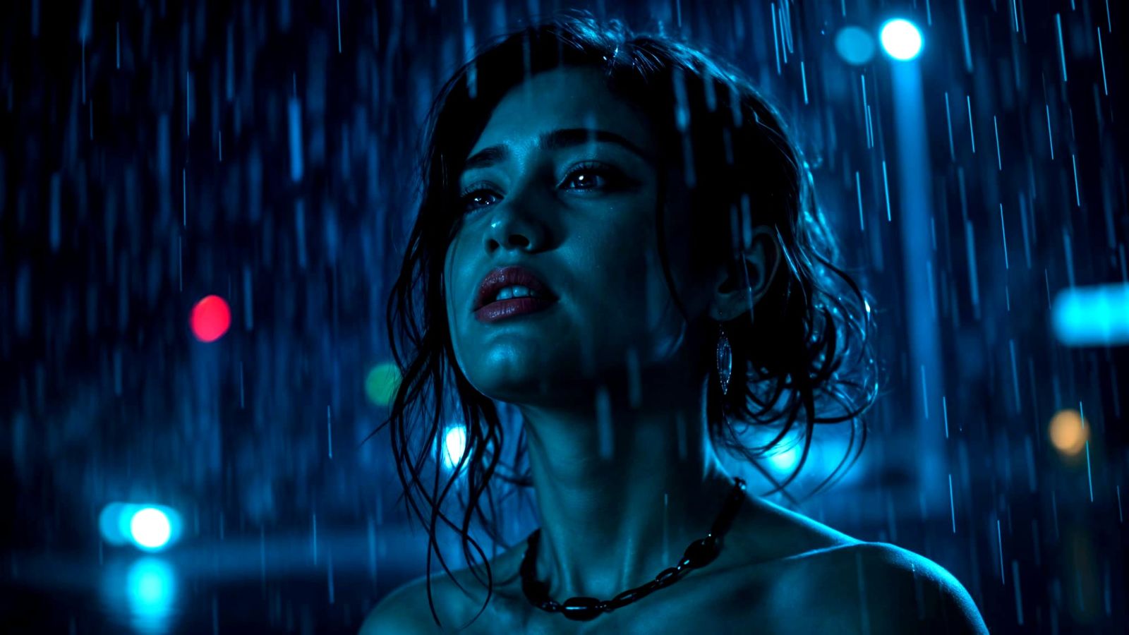 Ethereal Night Scene Reveals a Woman's Emotion