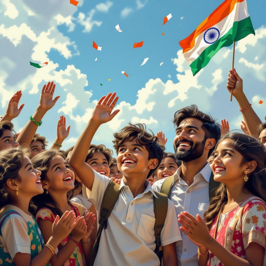 Independence Day Salute with Volumetric Lighting