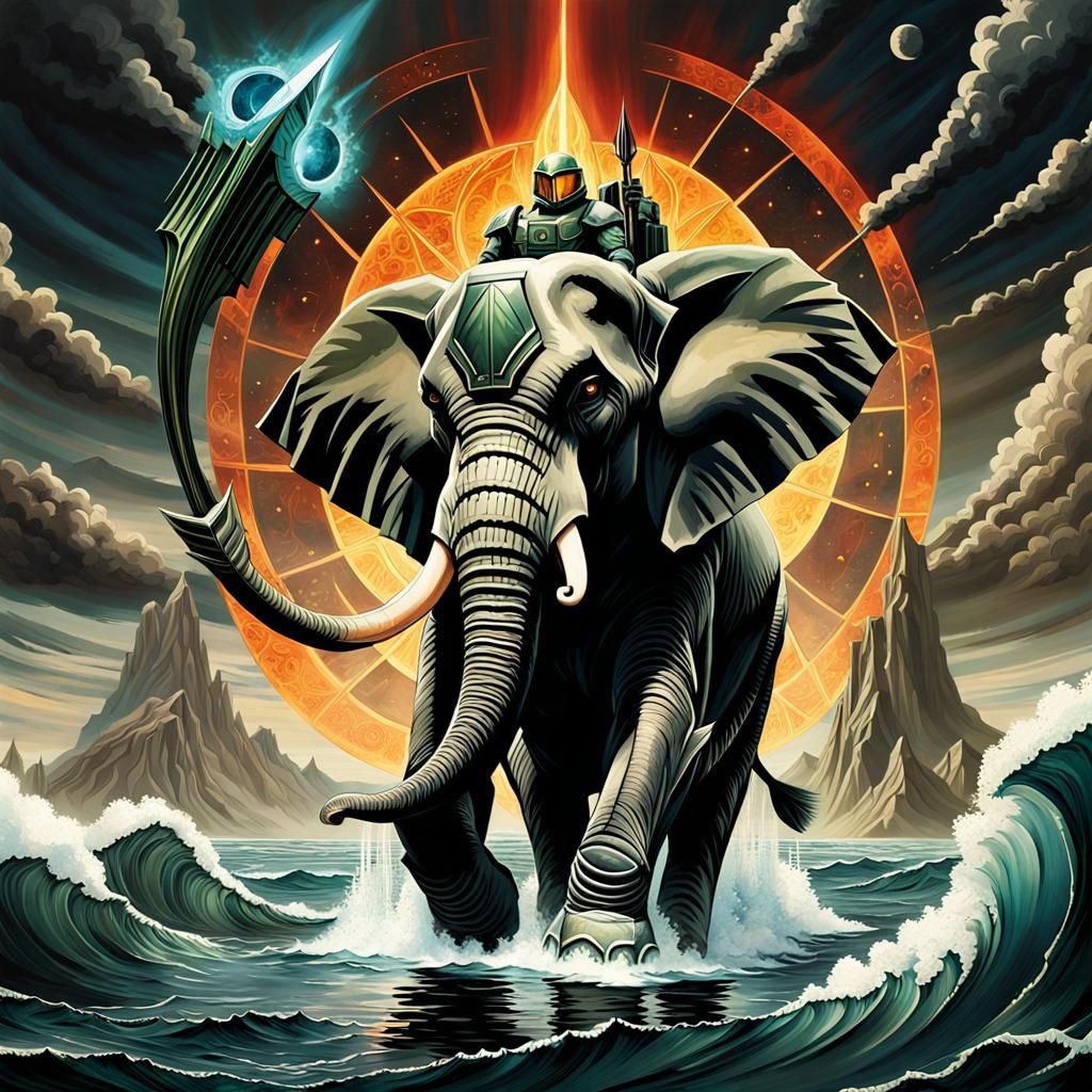 Iridescent Seashells and Dancing Woman in Dewdrop World