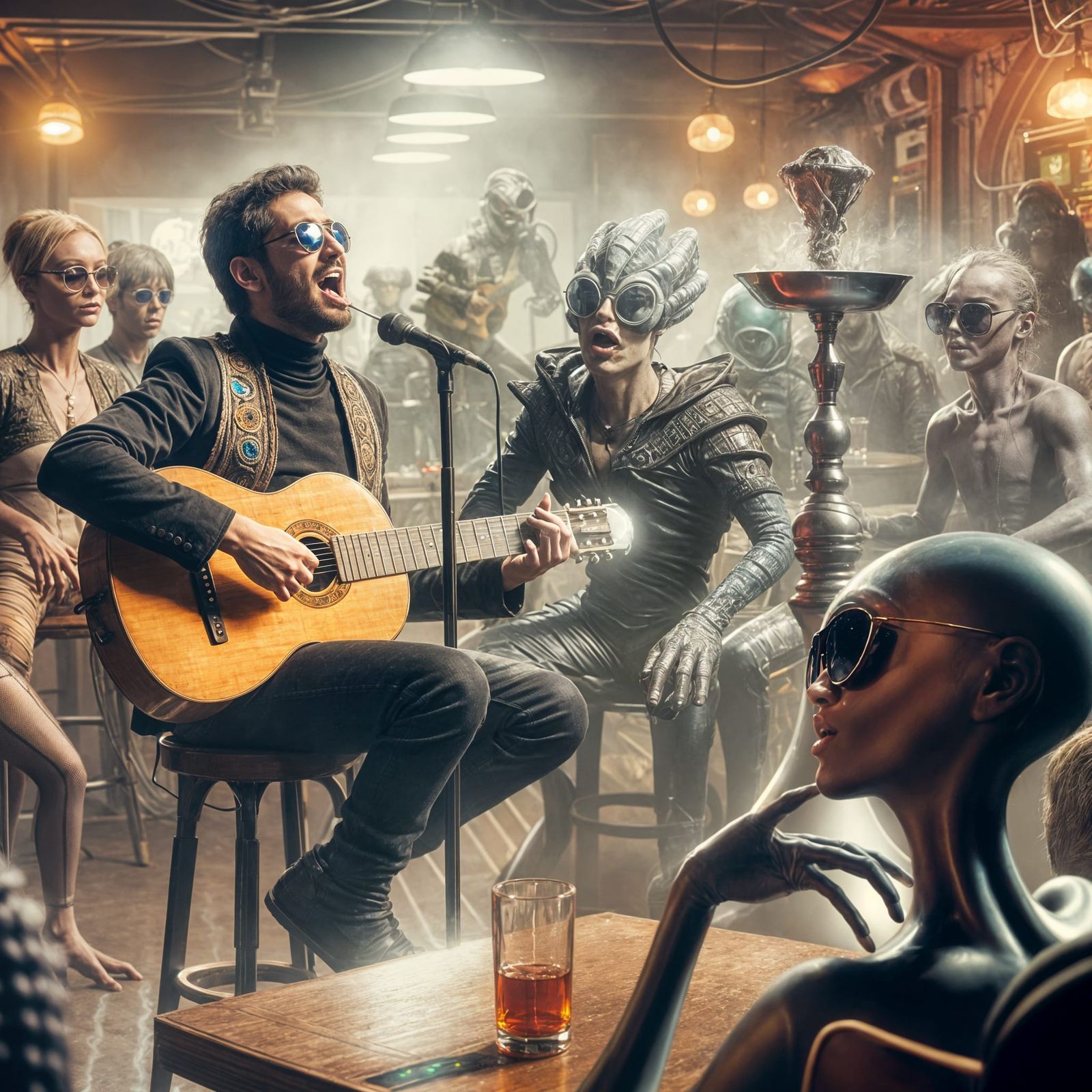 Alien Tavern Guitarist in a Distant World