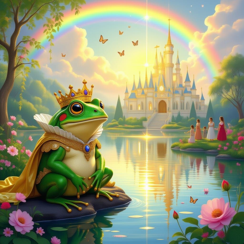 Frog Transforms into Prince Beside Magical Pond