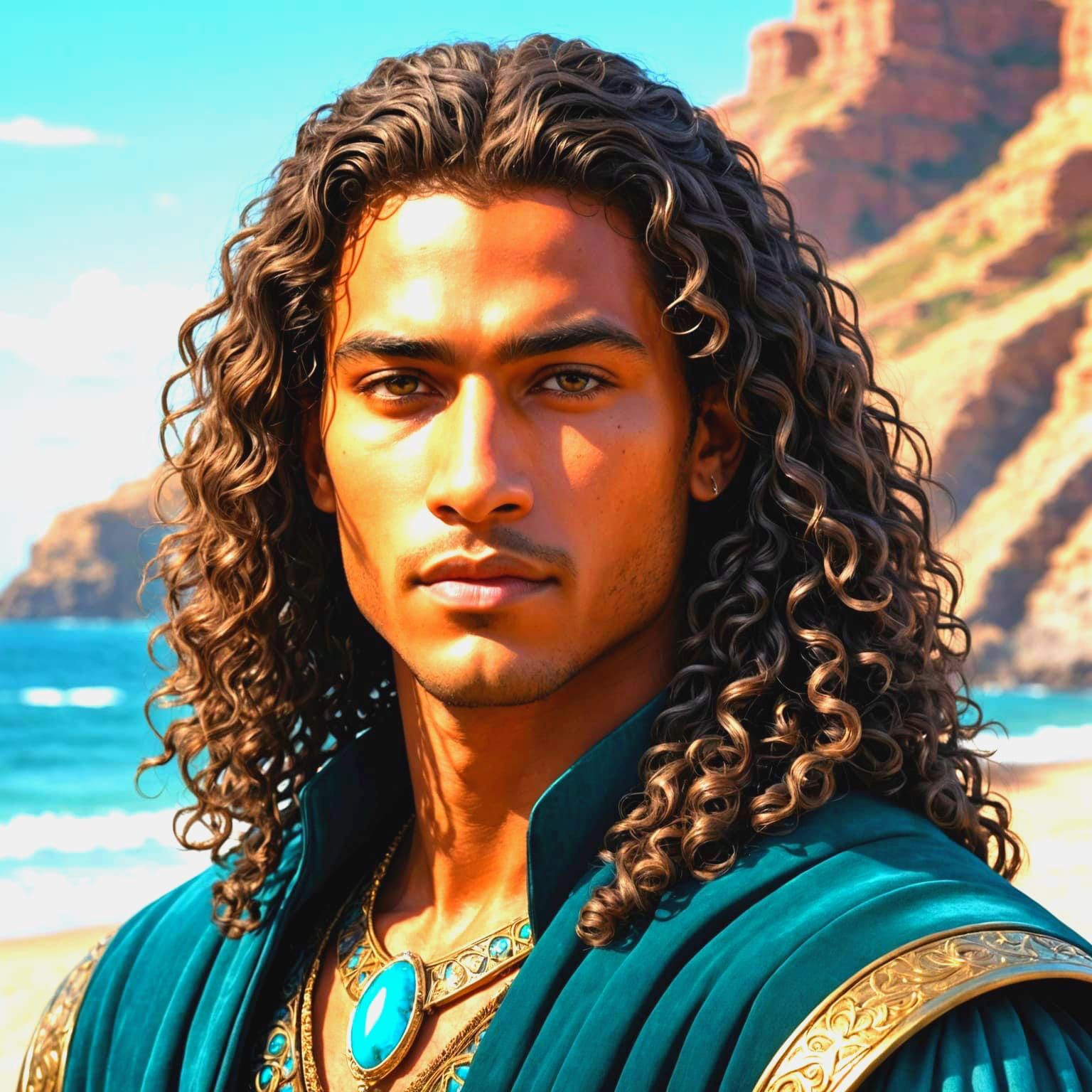 Photorealistic Summer King with Turquoise Adornments