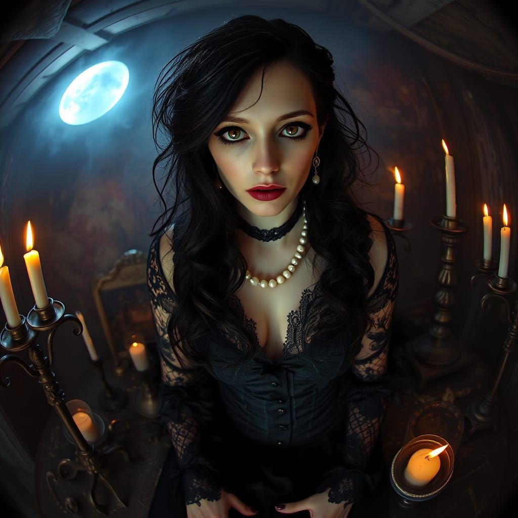 Siren in Victorian Despair, Fisheye Lens Distortion