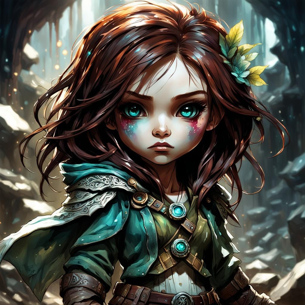 Chibi Rogue Ready for Dungeons and Dragons Adventure
