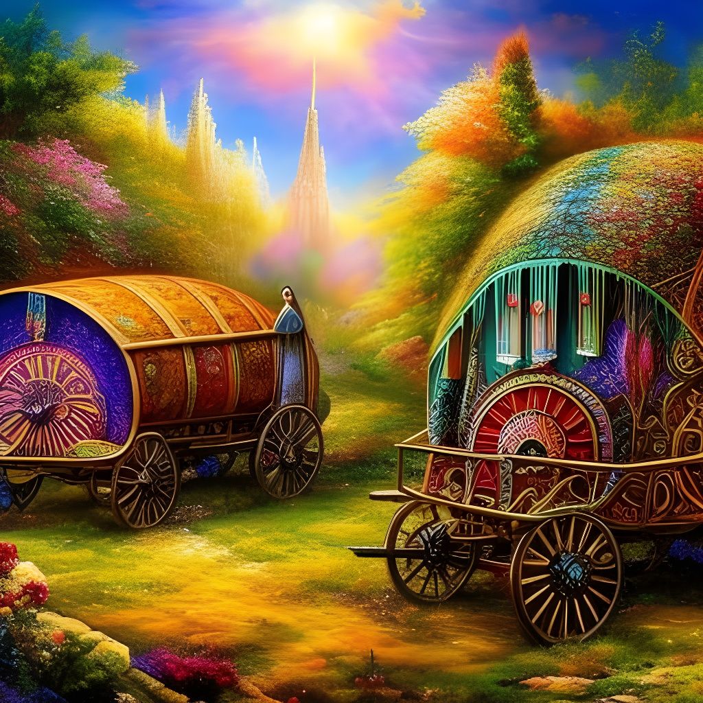 Ethereal Romany Wagons in Farshchian Style