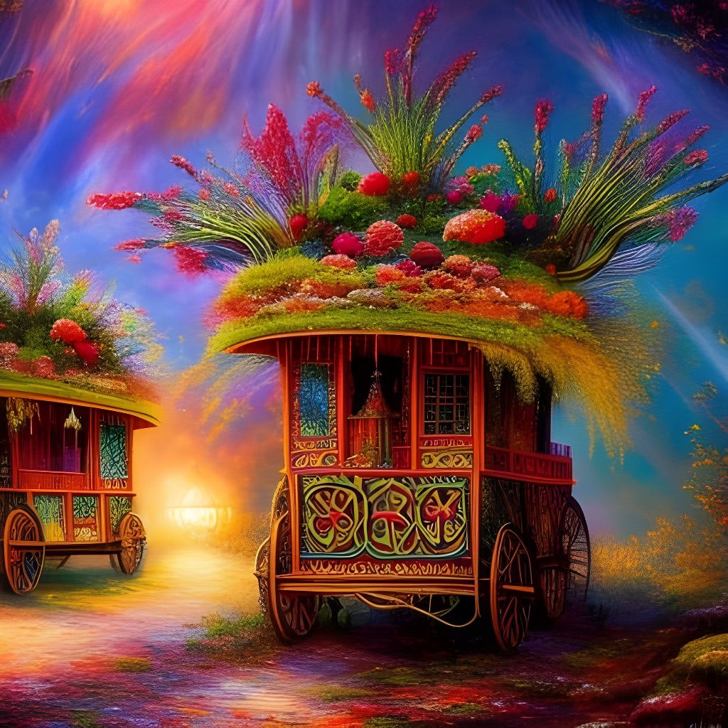 Enchanting Romany Wagons in Ethereal Style