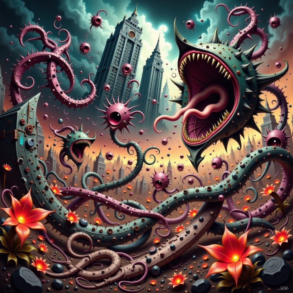 Post-Apocalyptic City Overrun by Carnivorous Plants