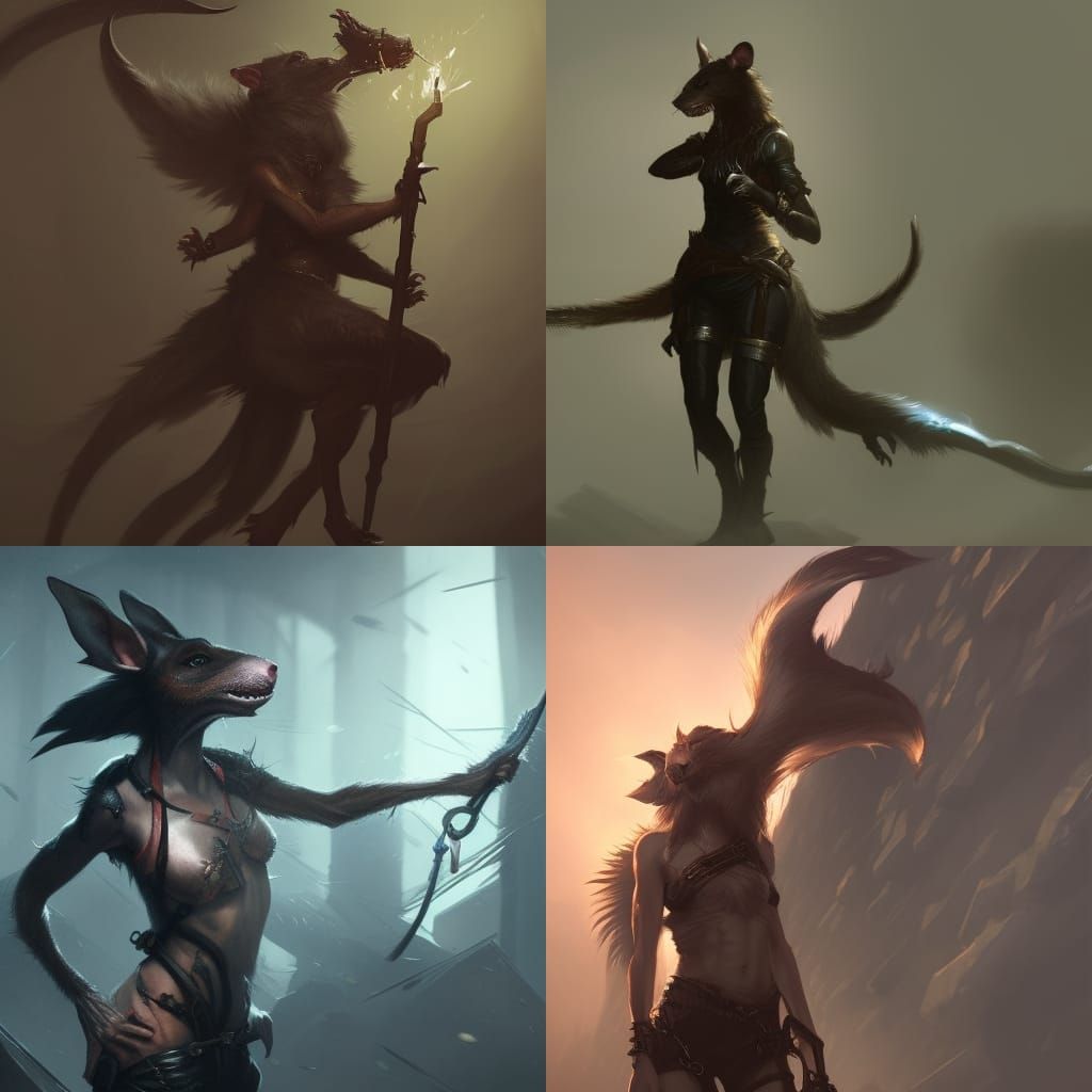 Fantasy Rat Assassin Girl in Dark Fantasy Style