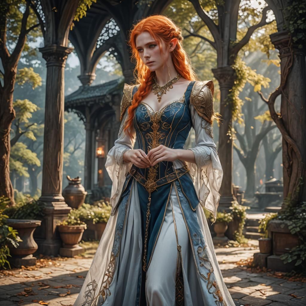 Enchanting Elf Bard with Braided Hair