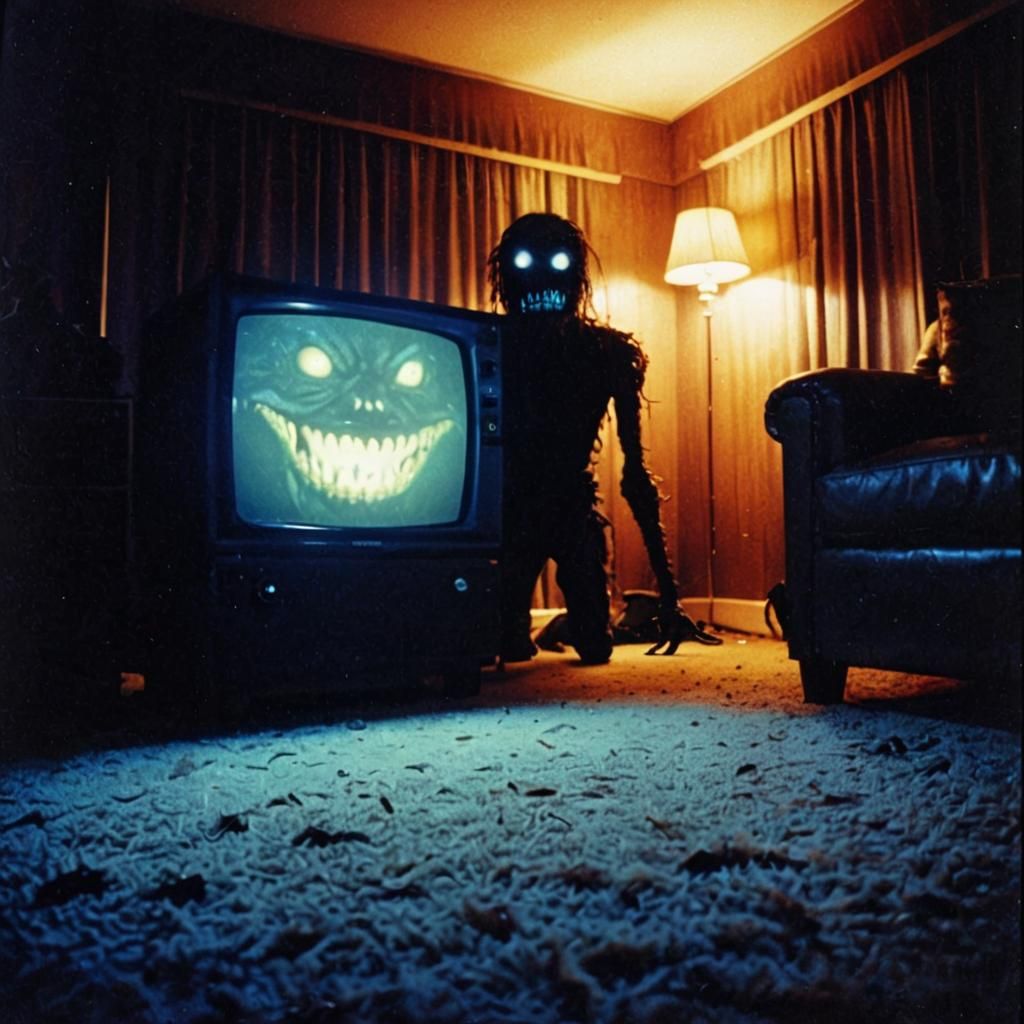 Eldritch Monster in Dreamcore 80s Living Room