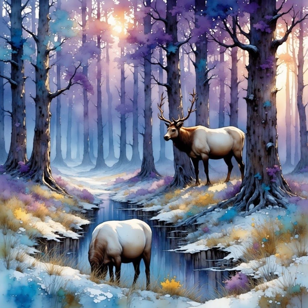 Primeval Forest Sanctuary in Soft Focus