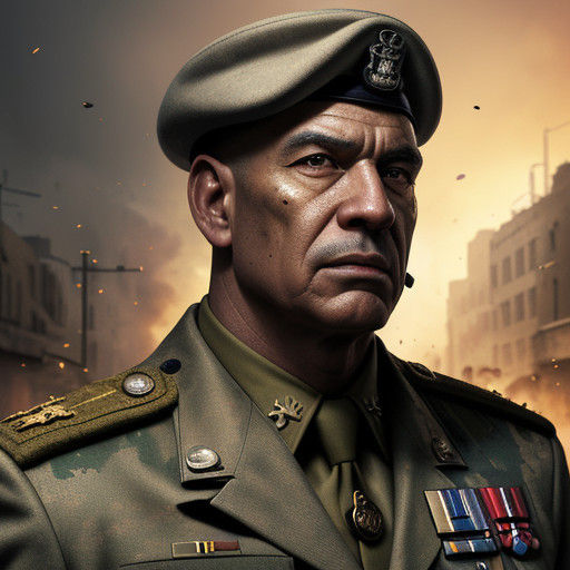 Honor in Ruin: A Hyperrealistic Soldier's Portrait