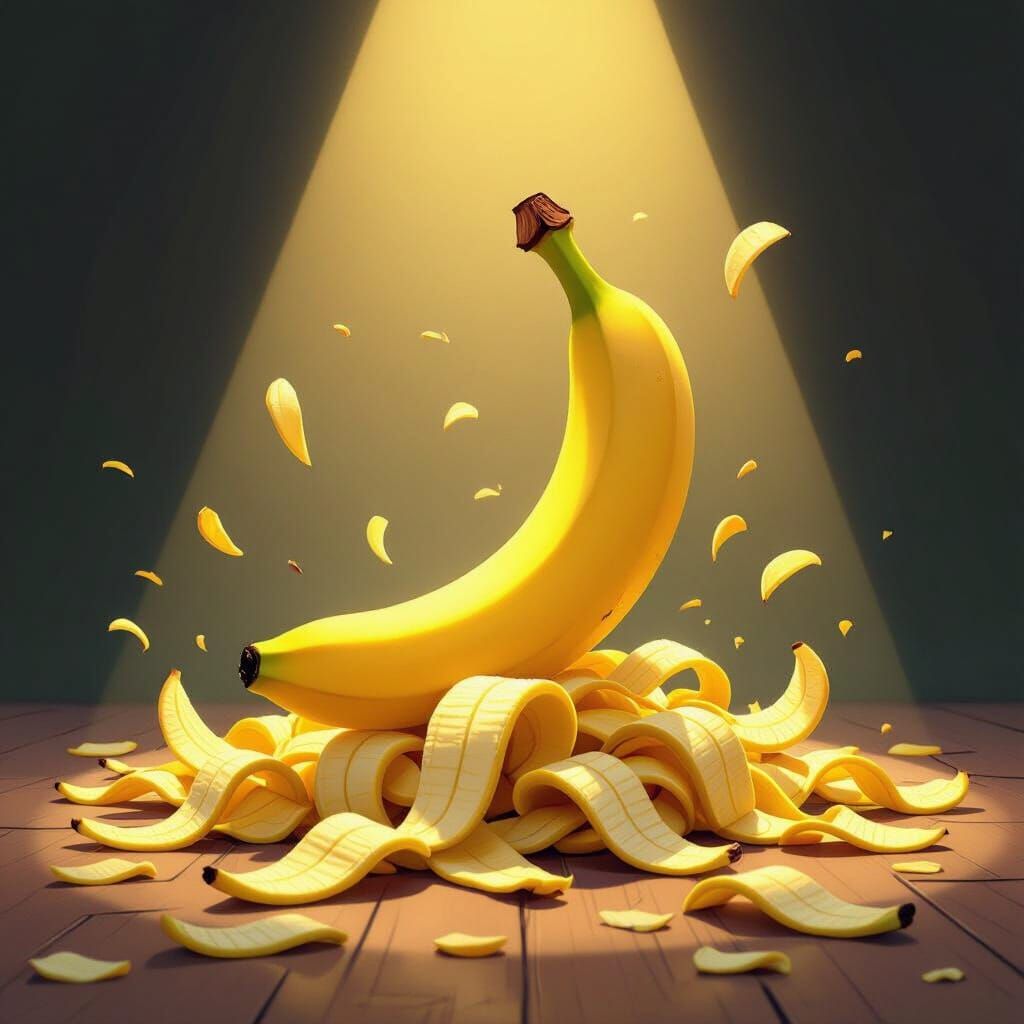 Banana Slips on Peels in Cartoony Style