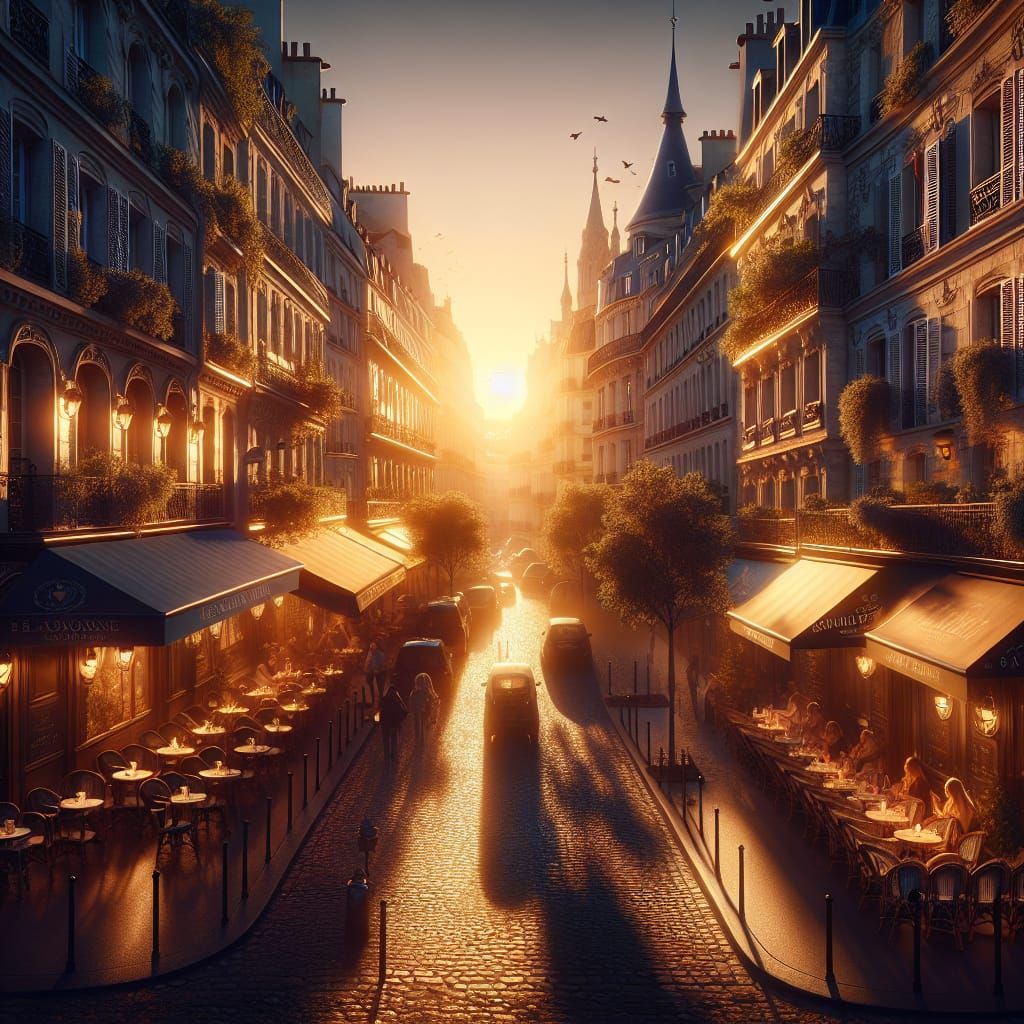 Paris Sunset: Hyperrealistic HDR Photography