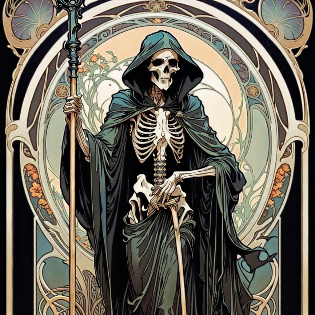 Grim Reaper in Art Nouveau Style