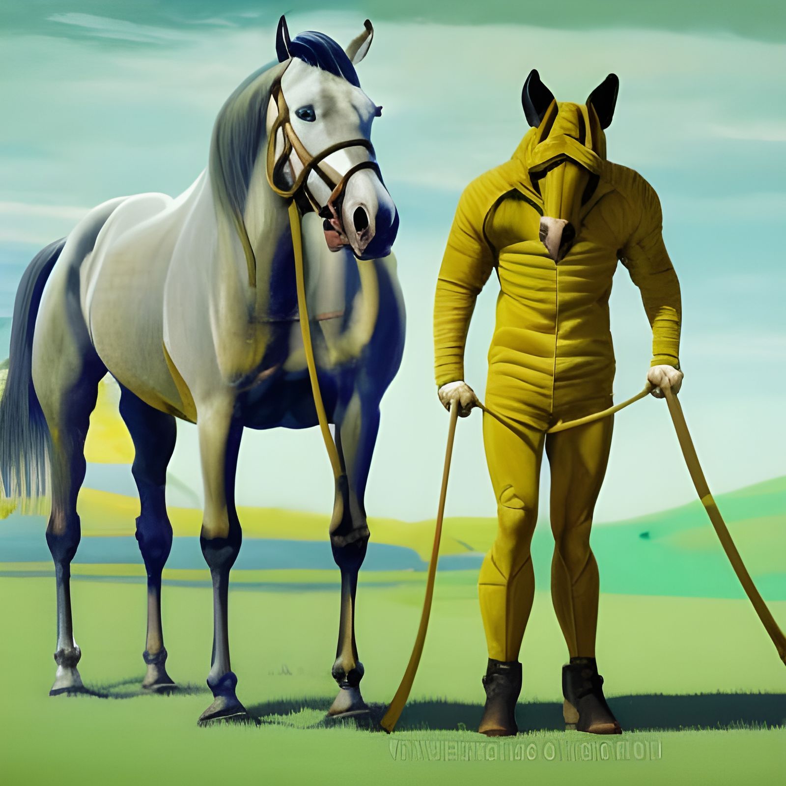 Nightmarish Horse Man Warlock in Earle Style