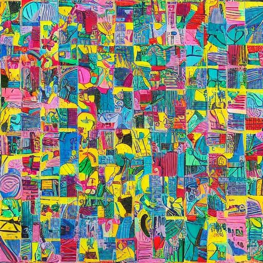 Square colourful graphic