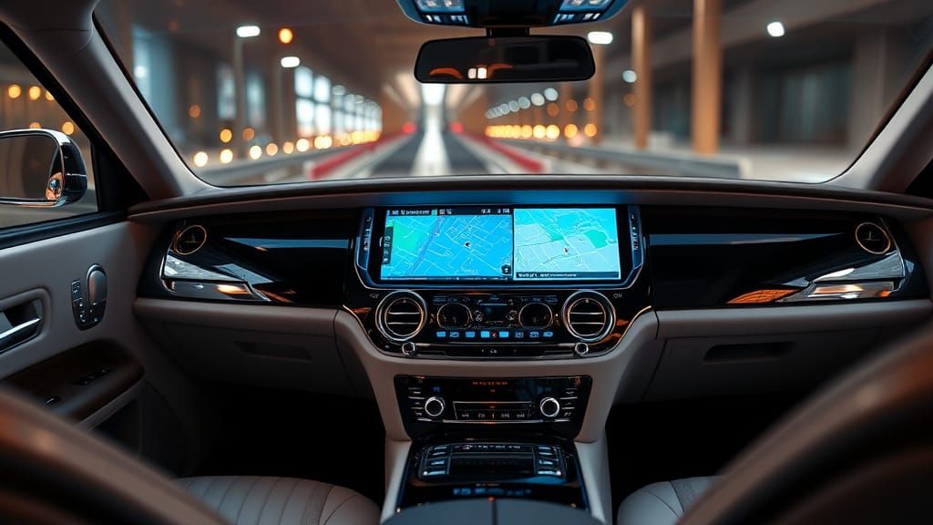 Rolls Royce Phantom Dashboard with Smartphone Display