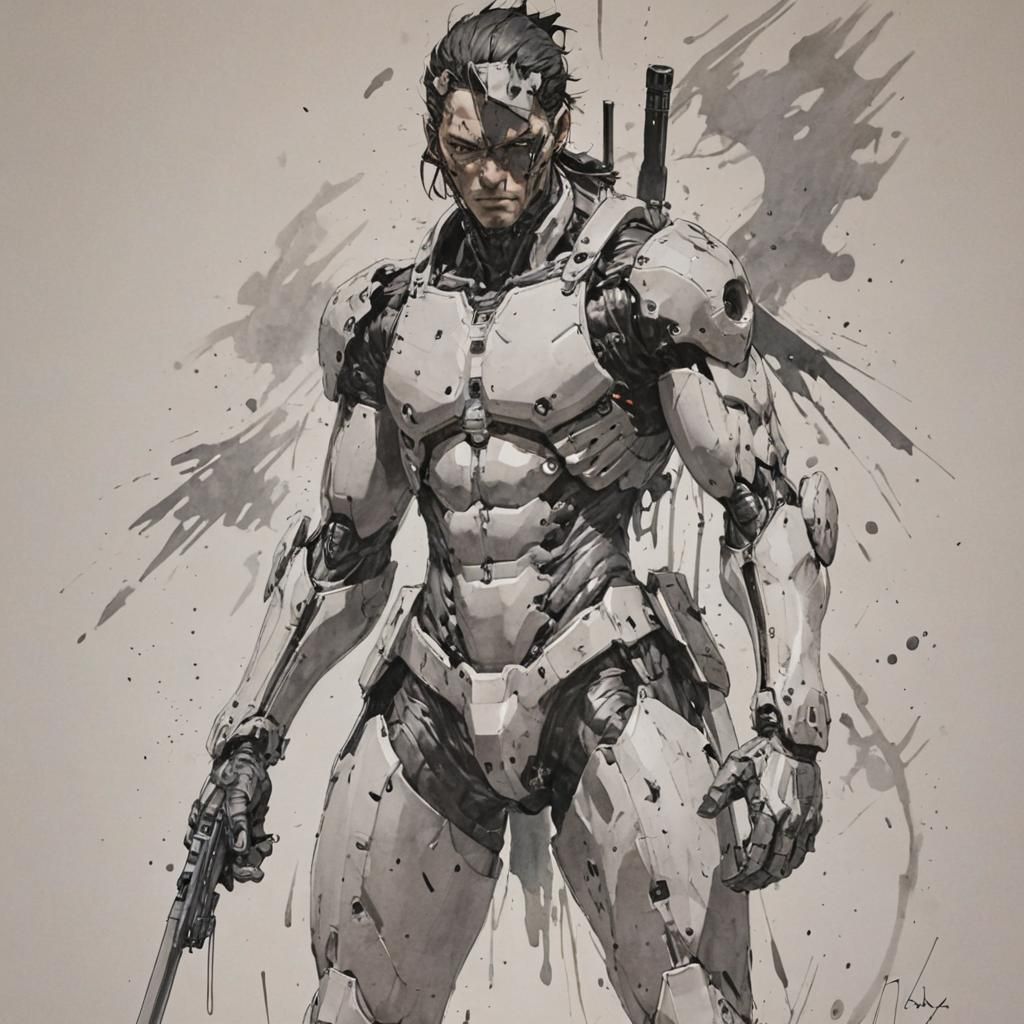 Grimdark Character in Manga Style