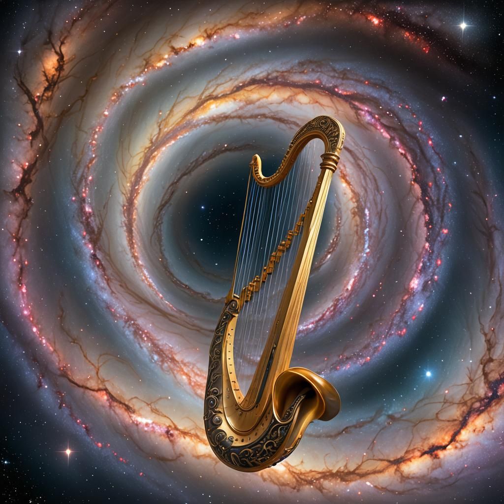 Galactic Harp in Center of Spiral Galaxy