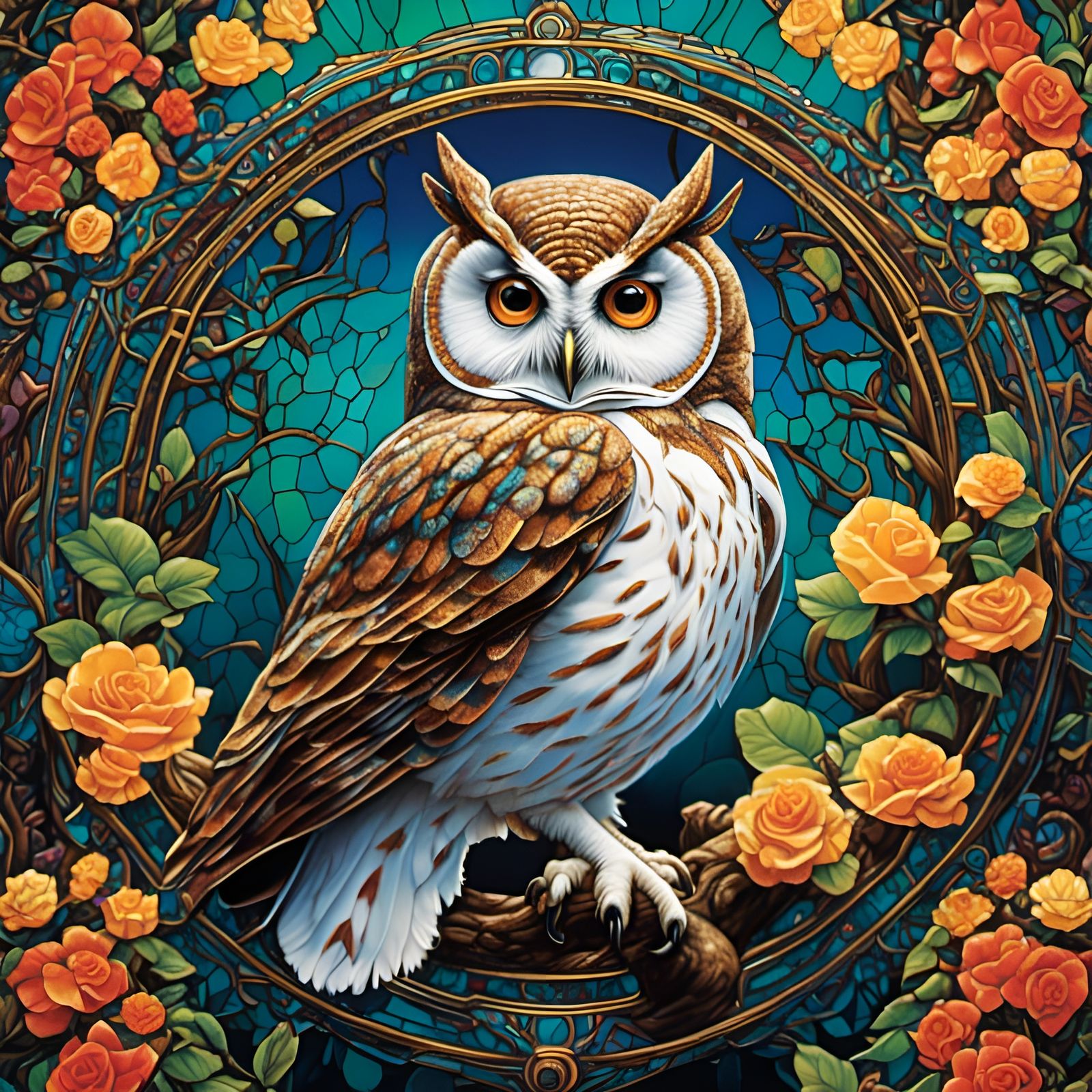 Stained Glass Owl Image